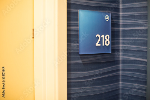 Room number with no smoking sign
