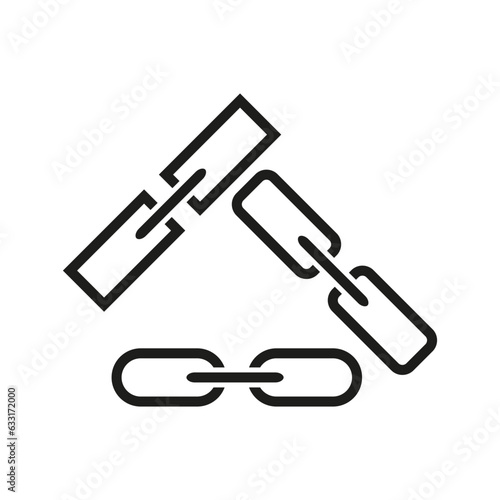 Link icon. Part of the chain icon. Vector illustration. Eps 10.