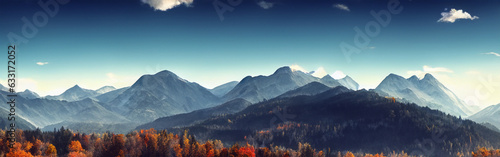 beautiful panorama mountain autumn landscape
