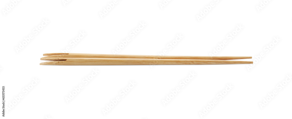 Pair of wooden chopsticks isolated on white Pair of wooden chopsticks isolated on white