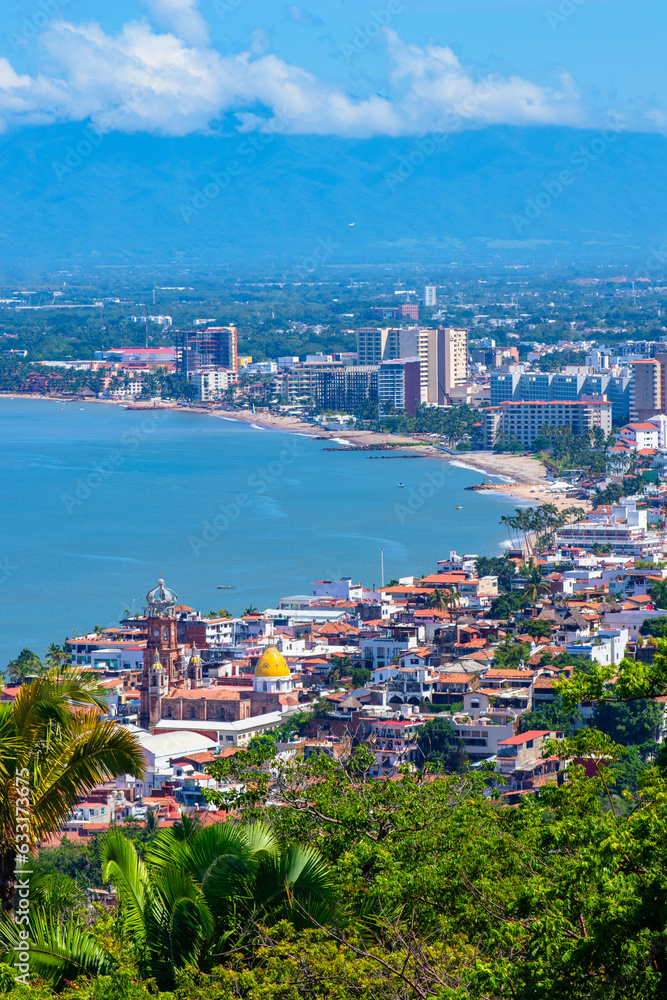 Aerial view of the beautiful Puerto Vallarta city
