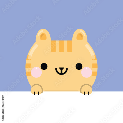 Cute sweet cat kitten. Vector illustration.