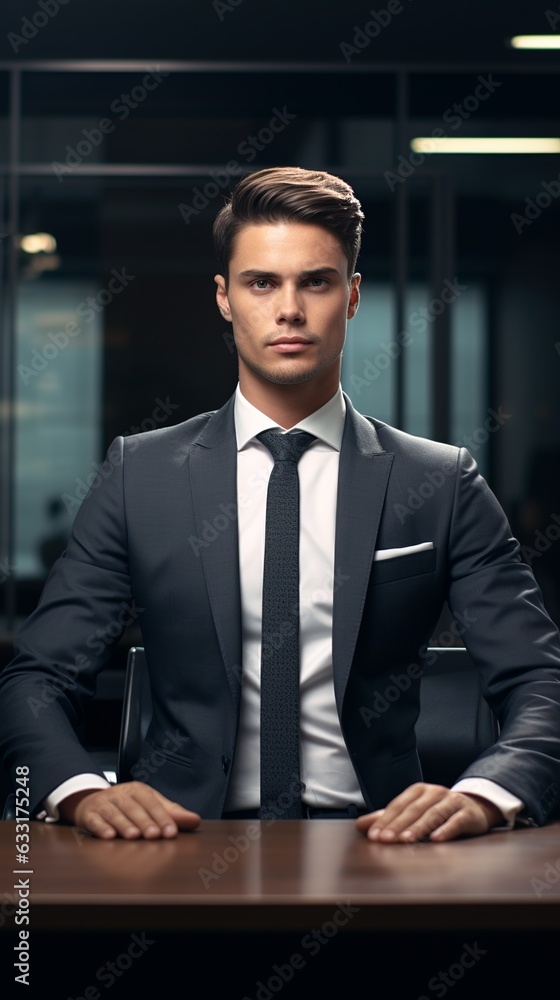 Man as a successful CEO sitting AI Generated Man as a successful CEO sitting AI Generated