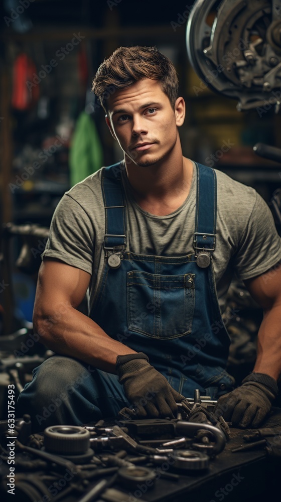 Man as a skilled mechanic AI Generated Man as a skilled mechanic AI Generated
