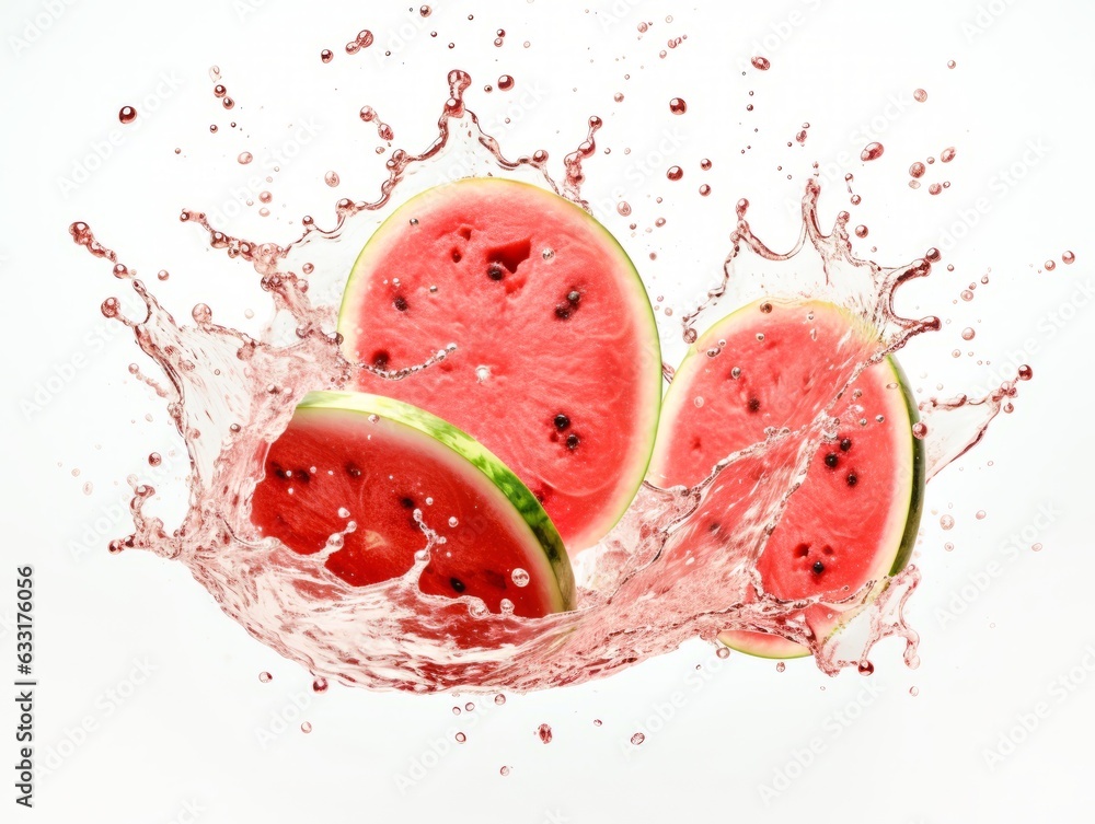 Watermelon Slices Water Splash