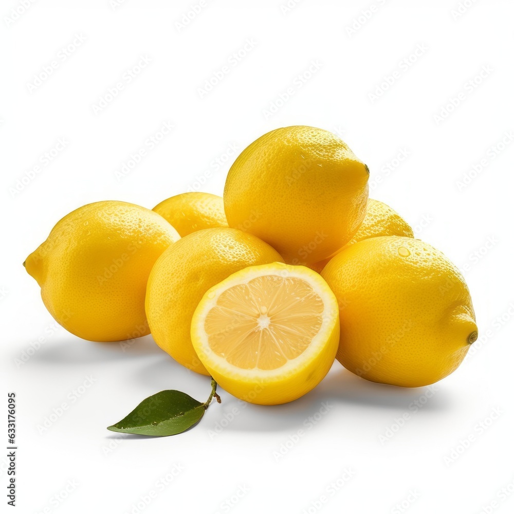 Lemons on White Background