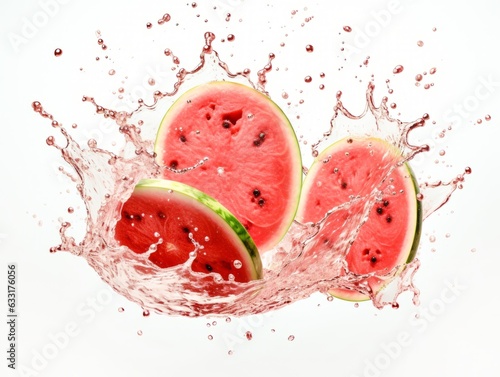 Watermelon Slices Water Splash
