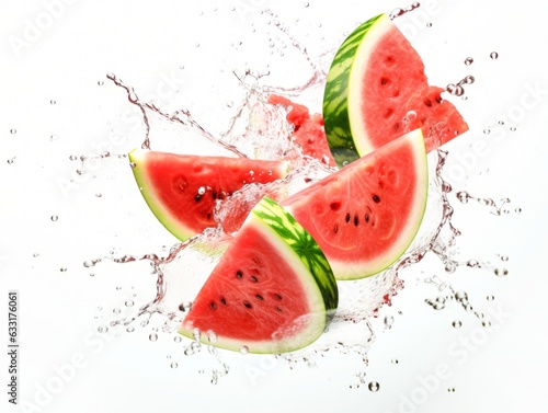 Watermelon Slices Water Splash