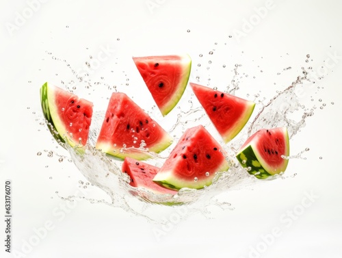 Watermelon Slices Water Splash