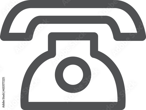 線画のシンプル電化製品の単品アイコン　電話機