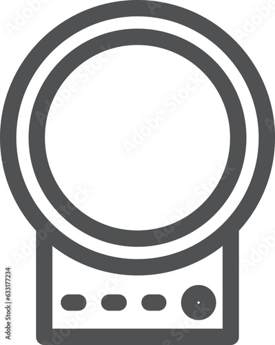 線画のシンプル電化製品の単品アイコン　計量器