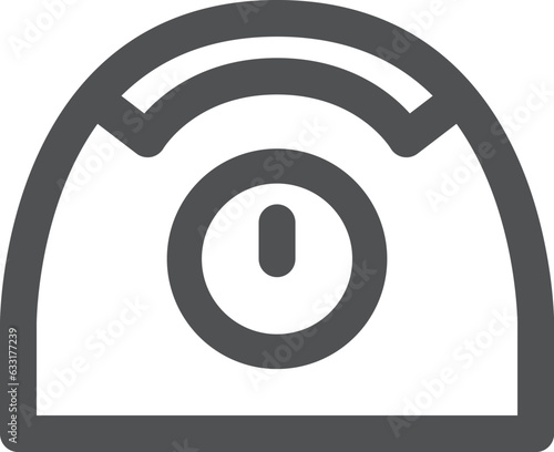 線画のシンプル電化製品の単品アイコン　目覚まし時計