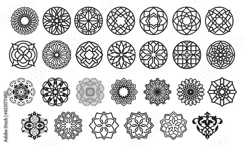 Set of geometric floral