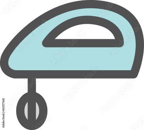 カラーシンプル電化製品の単品アイコン　泡立て機