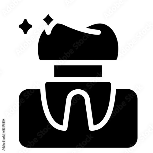 gold teeth glyph icon