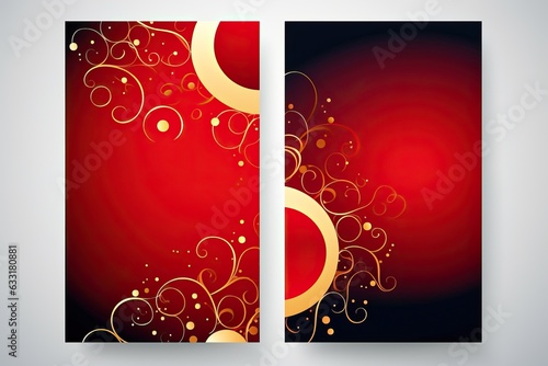 Red and gold elegant abstra...