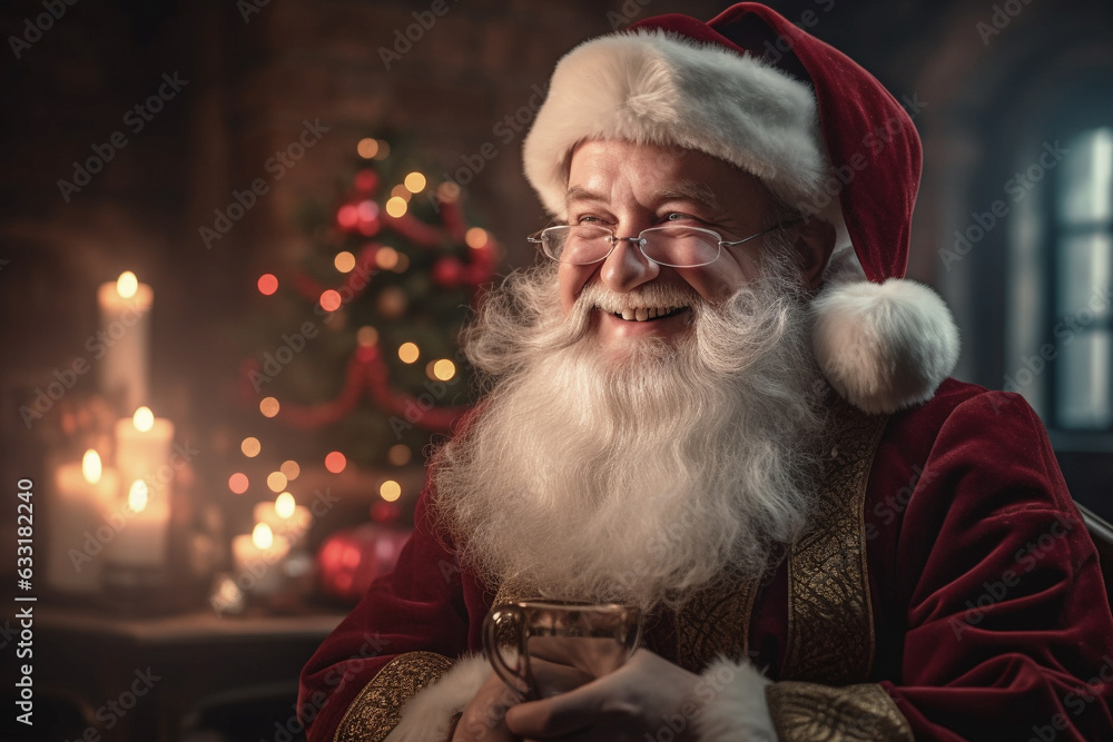 Experience the joyous transformation of your room into a festive wonderland as Santa Claus 