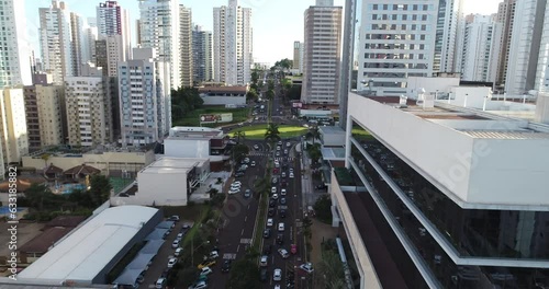 Londrina Avenida Ayrton Senna Brasil Parana Drone between the buildings cinematic shot igapó lake photo