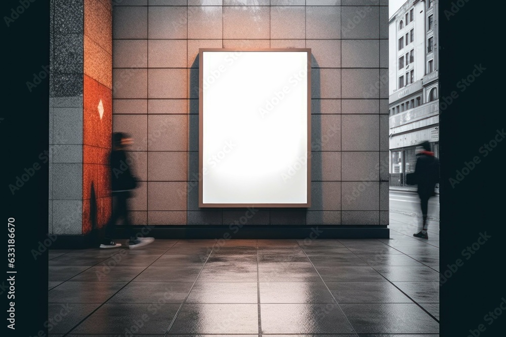 Blank advertising billboard in a large-scale square size . Generative AI Blank advertising billboard in a large-scale square size . Generative AI