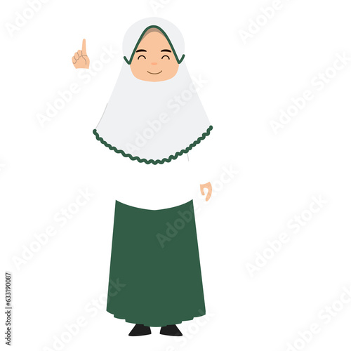 muslim student character illustration