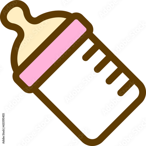 哺乳瓶のイラスト・アイコン（baby bottle）
