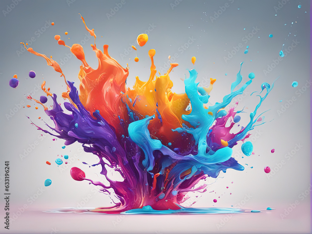 Colorful Luquid and splash background with Generative AI.
