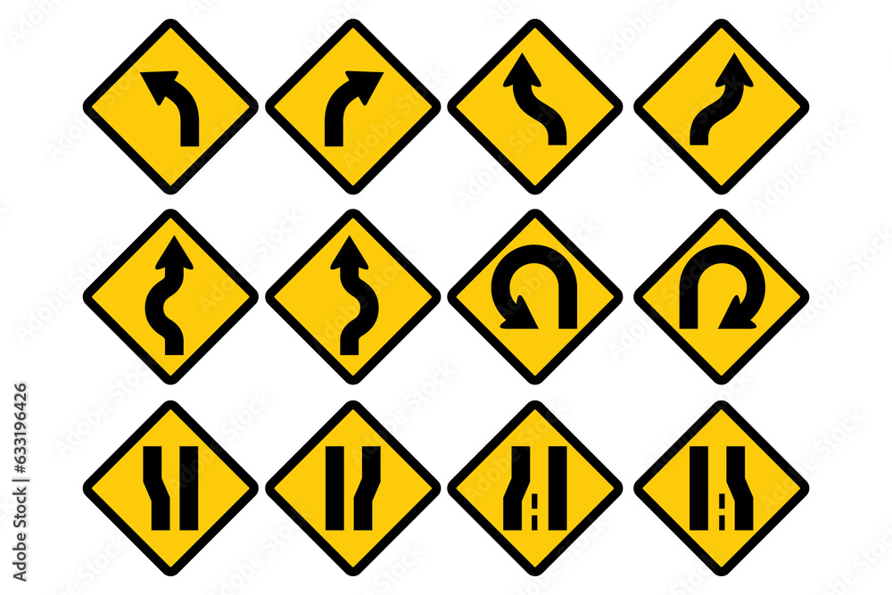 vector Collection of Road Traffic Signs isolated on white background vector Collection of Road Traffic Signs isolated on white background