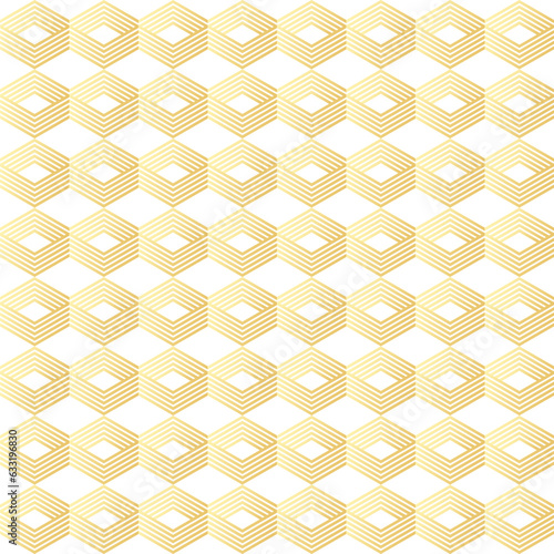 Golden background, geometric seamless luxury pattern made of lines as main elements.