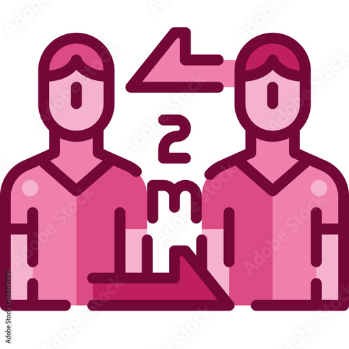 social distancing two tone icon
