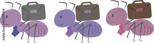 一列に並んで通勤するサラリーマン風働きアリ 2	
