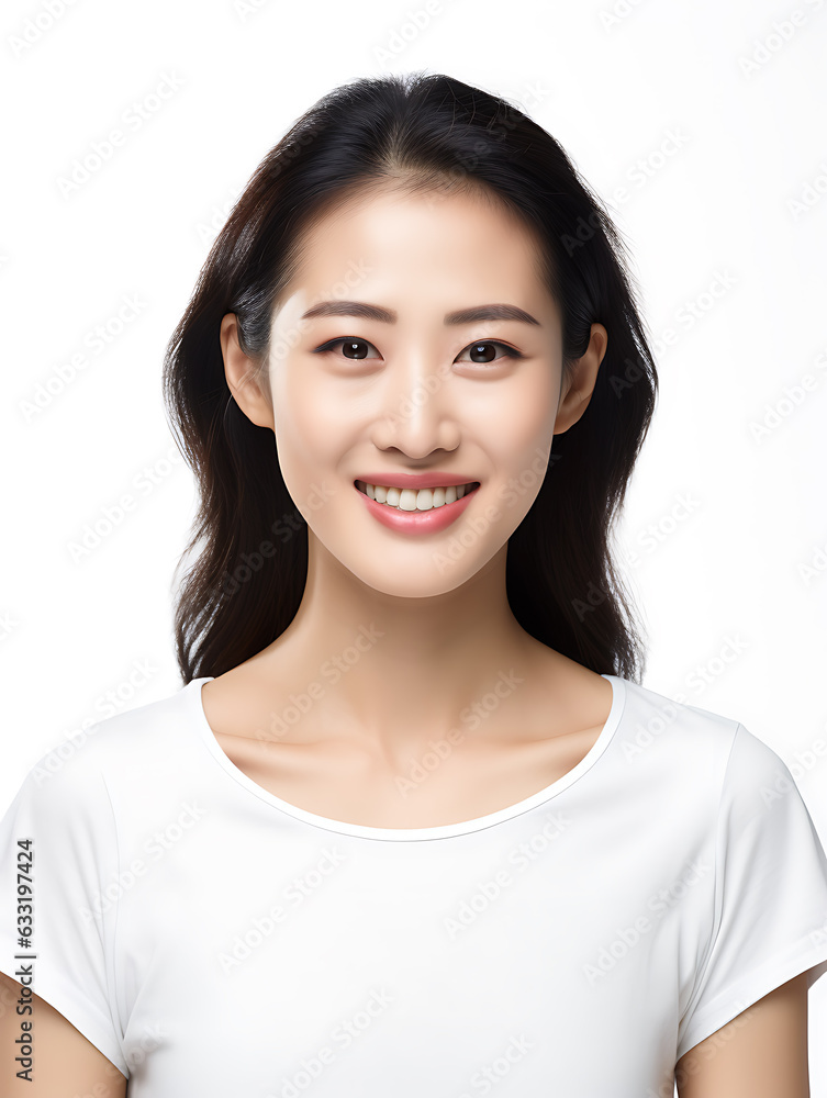 Asian Woman Smiling with Perfect Teeth. Dentist Concept Asian Woman Smiling with Perfect Teeth. Dentist Concept