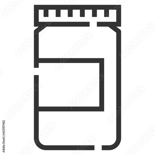 Paracetamol outline icon on white background