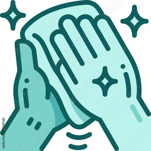 hand wiping two tone icon