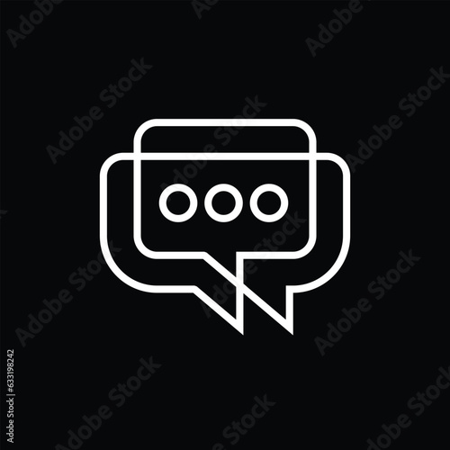 Talk People Team Work Chat Bubble Outline Logo Vector Icon Illustration