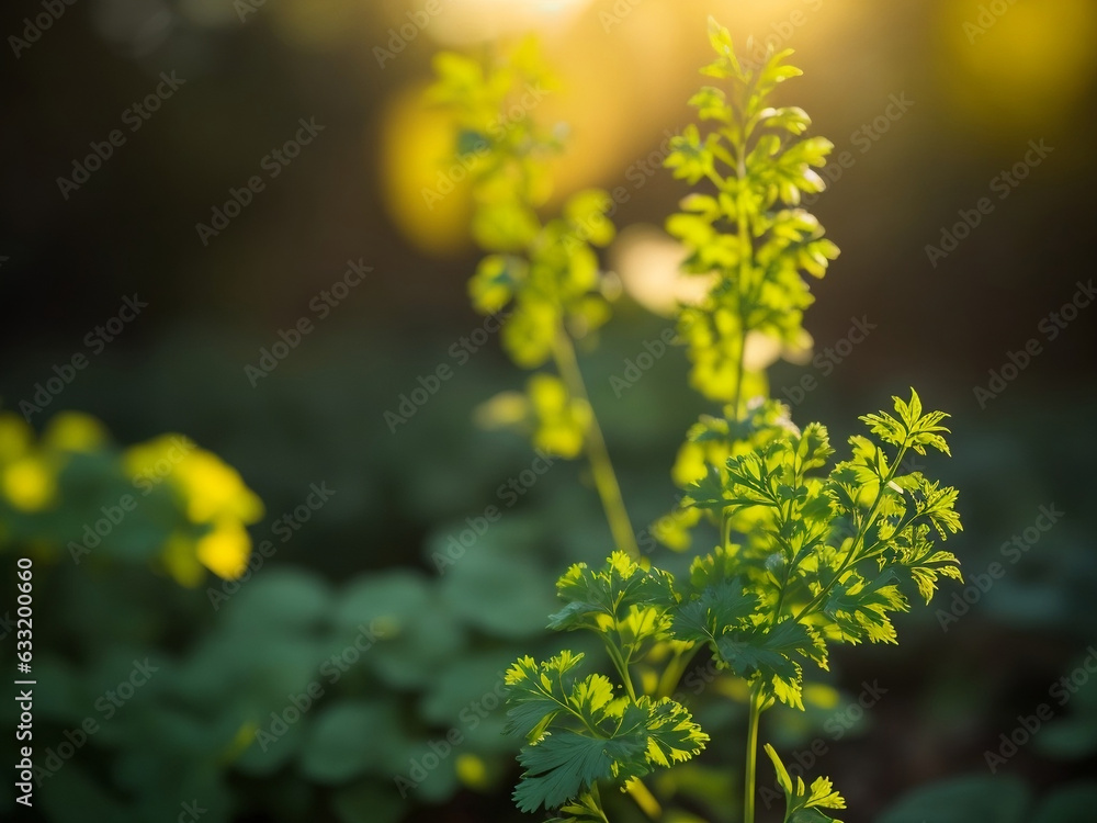 Close-up shot of coriander, Organic Vegetable Garden in a Sunlit Landscape. ai generated Close-up shot of coriander, Organic Vegetable Garden in a Sunlit Landscape. ai generated