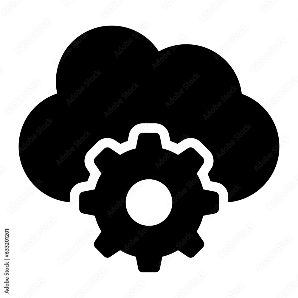 Cloud service computing solid glyph icon Cloud service computing solid glyph icon