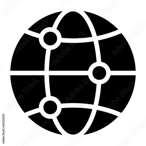 Internet Global Network solid glyph icon