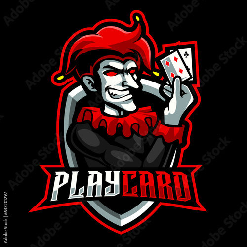 Joker mascot logo illustration vector for squad gaming