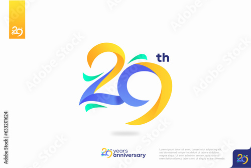 Number 29 logo icon design, 29th birthday logo number, anniversary 29 photo