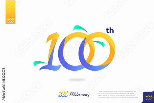 Number 100 logo icon design, 100th birthday logo number, anniversary 100