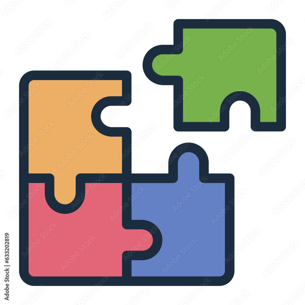 Puzzle Solution filled line Puzzle Solution filled line