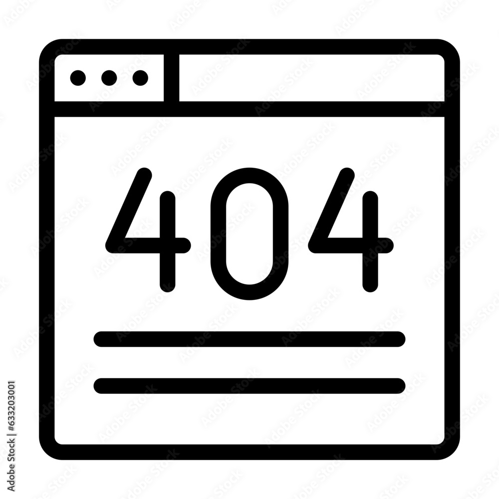 Error Page Not Found outline icon Error Page Not Found outline icon