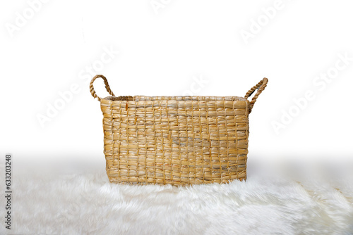Wicker Brown Basket for Newborn Photography.Background for newborn. Light background