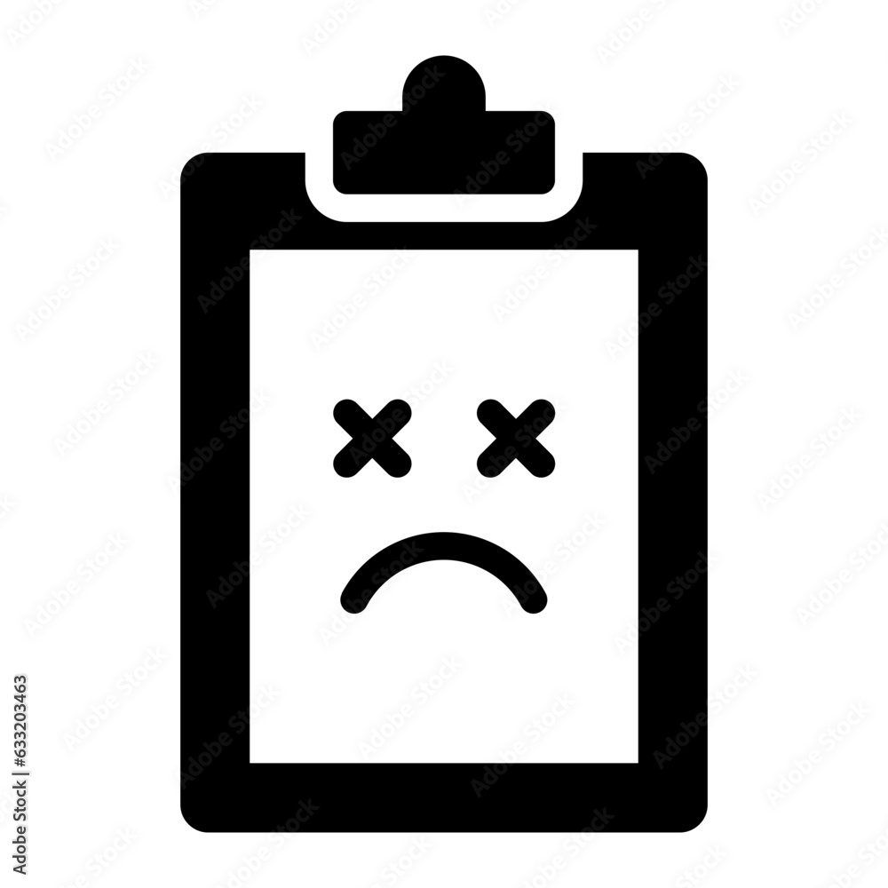 No Task or no report solid glyph icon No Task or no report solid glyph icon