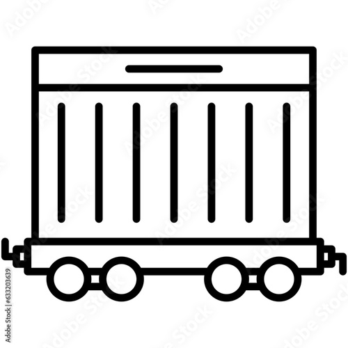 Railcar Icon. Delivery Cargo Wheel Symbol Stock Illustration. Vector Line Icons For UI Web Design And Presentation
