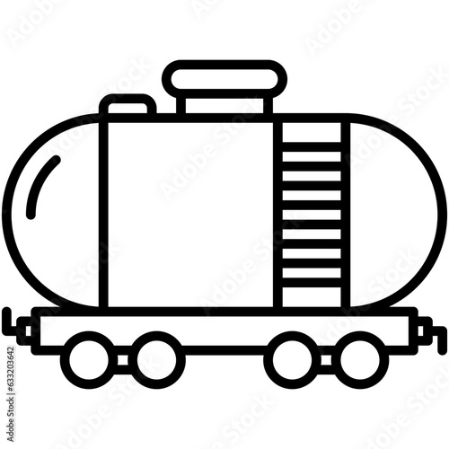 Railcar Icon. Delivery Tank Wheel Symbol Stock Illustration. Vector Line Icons For UI Web Design And Presentation