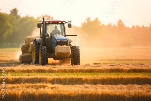 farmer in farmland, workers in the field, agriculture environment and green field, combine harvester
