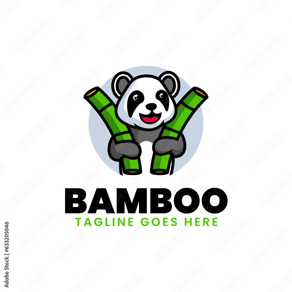 Vector Logo Illustration Bamboo Mascot Cartoon Style. Vector Logo Illustration Bamboo Mascot Cartoon Style.