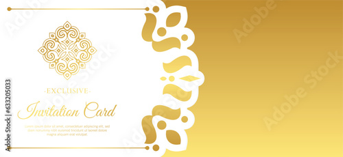 Gold invitation background style ornamental pattern
