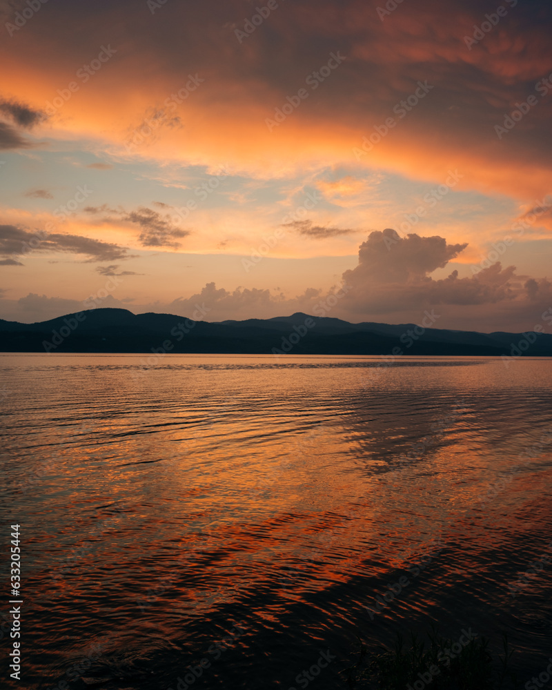 Sunset on Lake Champlain from D.A.R. State Park, Addison, Vermont Sunset on Lake Champlain from D.A.R. State Park, Addison, Vermont